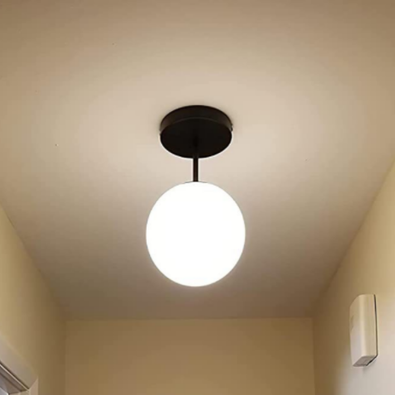 Contemporary LED globe flush mount ceiling lamp, available in elegant gold or sleek black finish.
