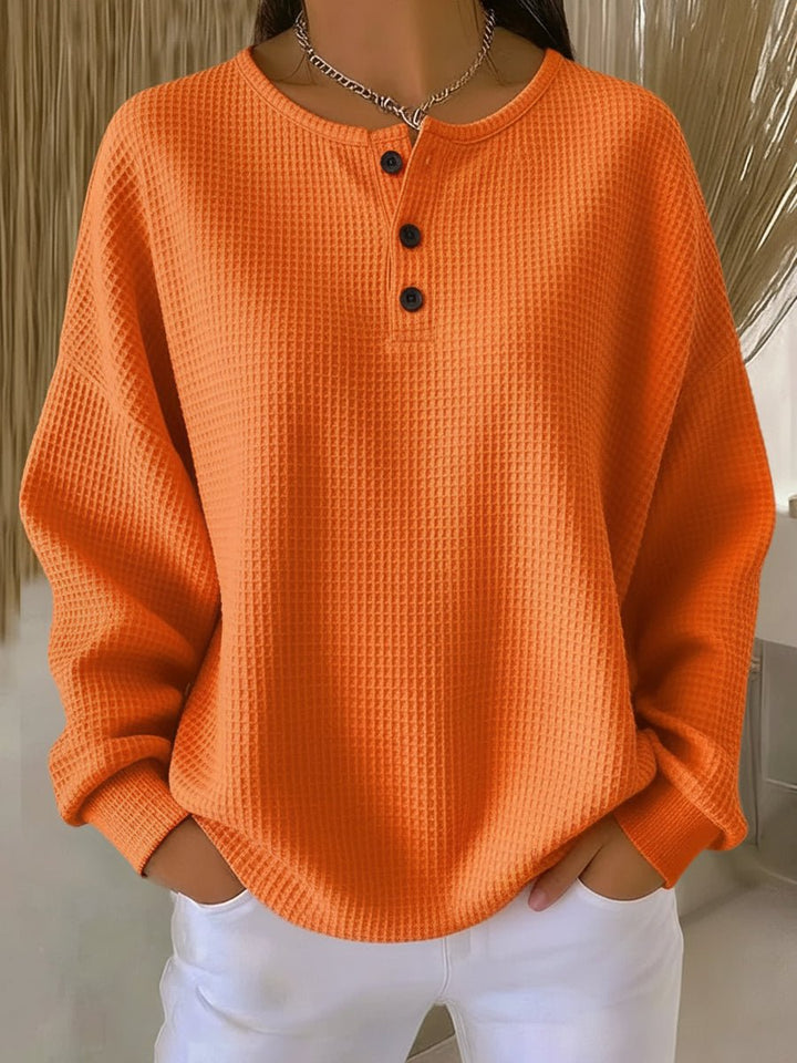 Casual chic women's collared long-sleeve sweatshirt, ideal for versatile autumn & winter fashion.
