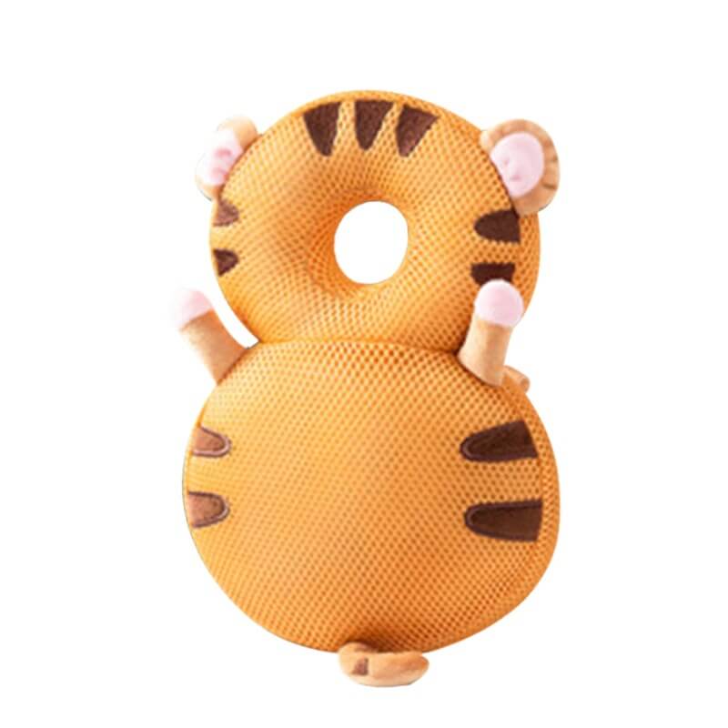 Toddler walking aid: padded head protection backpack to prevent falls during playtime.
