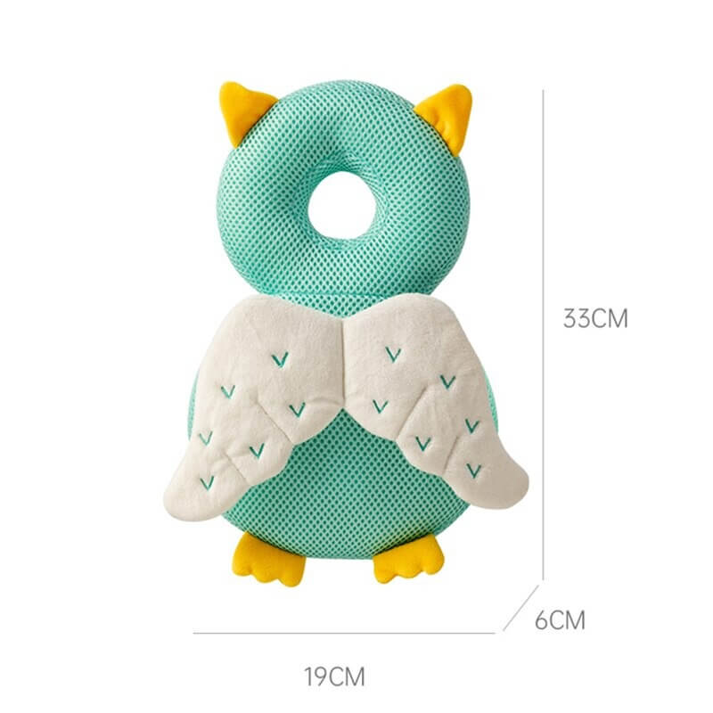 Padded baby head protector, a backpack-style cushion for crawling & walking safety and comfort.