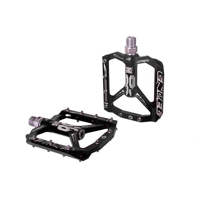 Unisex ultralight aluminum bike platform pedals with sealed bearings & non-slip grip for mountain & road cycling.