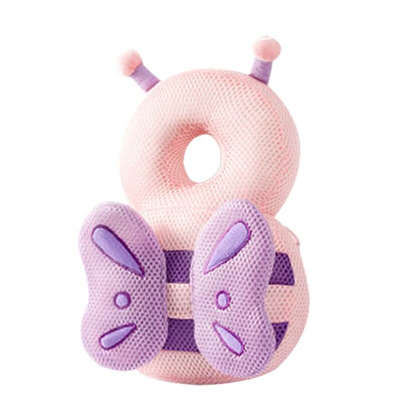 Infant head protection backpack for crawling & walking safety, featuring a cute animal design.