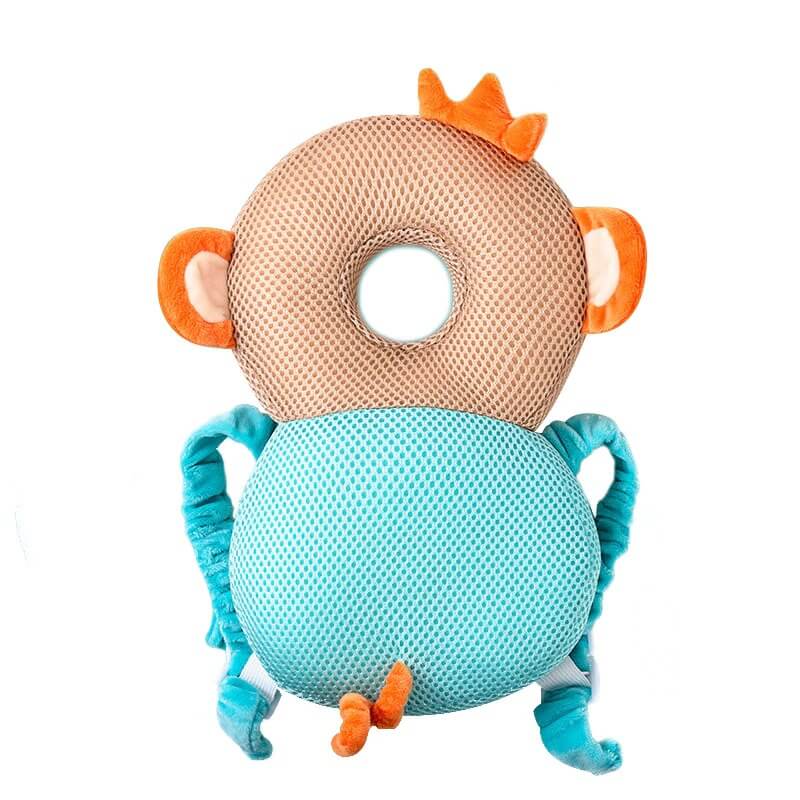 Fall prevention gear: soft head protector backpack for active crawling babies and toddlers.