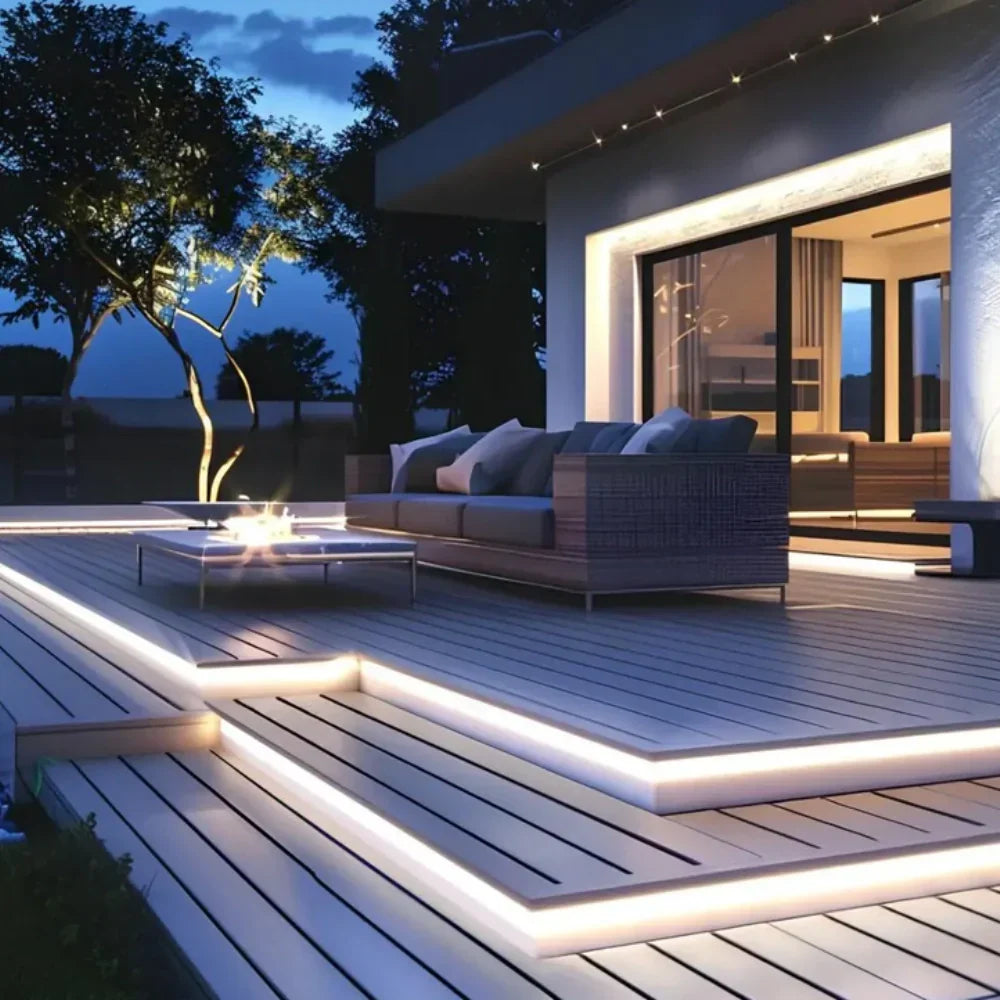 Bright motion sensor LED strip for efficient smart lighting in workshops or storage rooms.