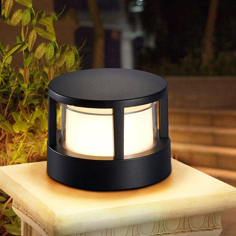 Modern square LED outdoor wall light, waterproof for garden & home exterior.