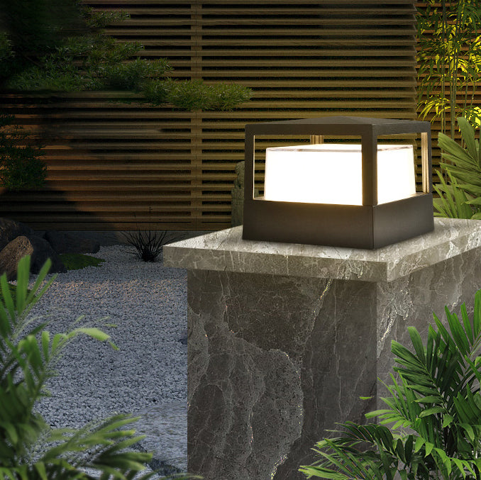 Energy-efficient square LED garden light, waterproof & contemporary outdoor fixture.
