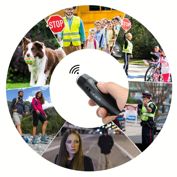 Premium electronic coach whistle, ideal for game day & training, handheld with 3 distinct loud sound options.