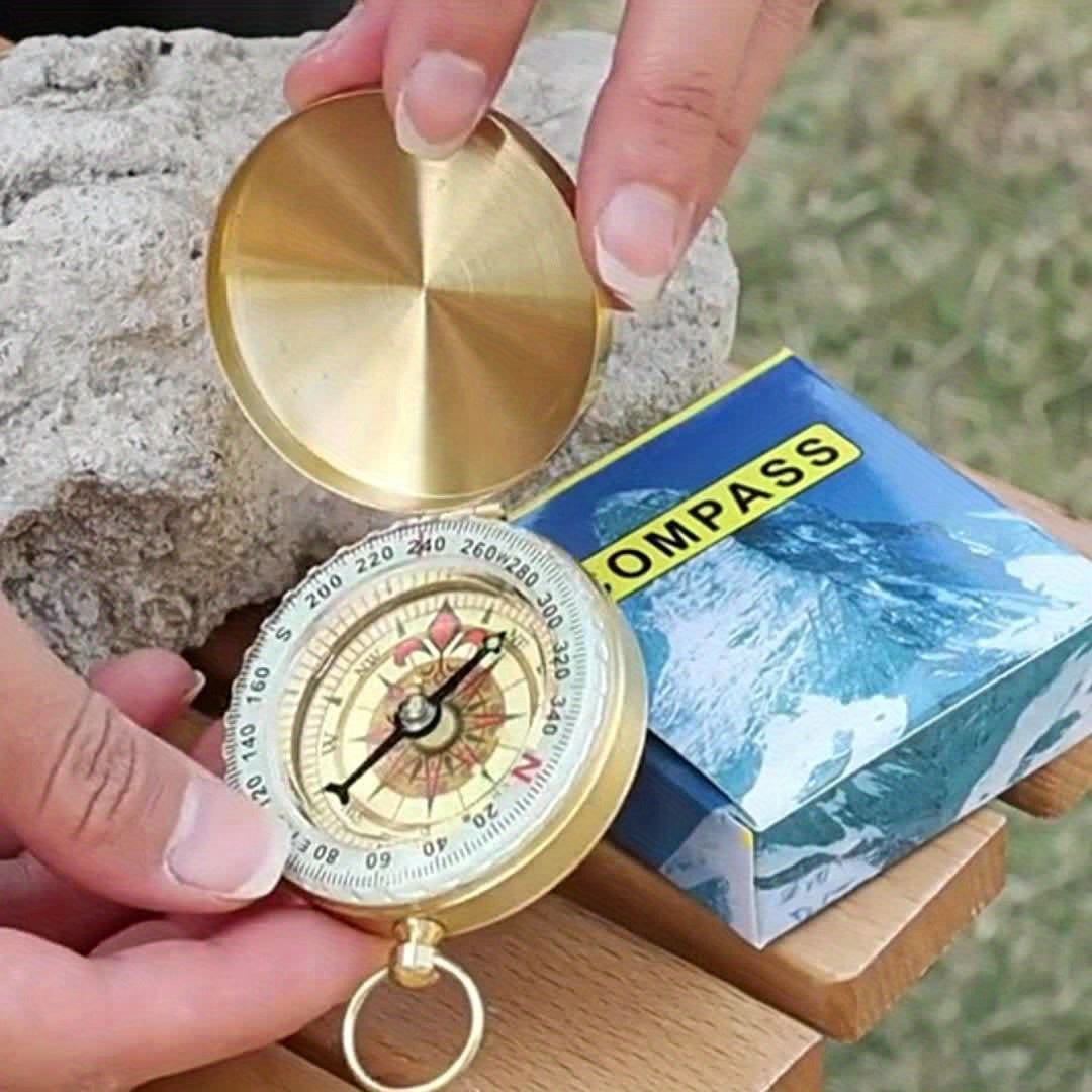 Navigate any adventure with this waterproof, glow-in-the-dark unisex copper survival compass. Ideal outdoor gear.