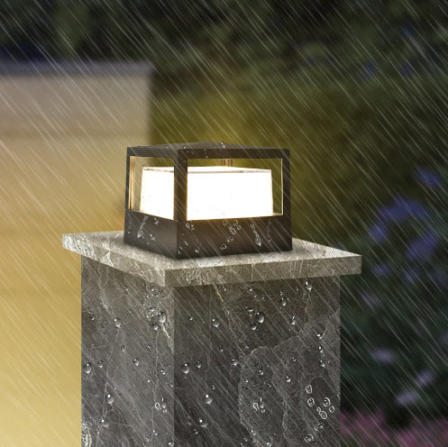 Durable modern square LED outdoor wall light, perfect for exterior home lighting.