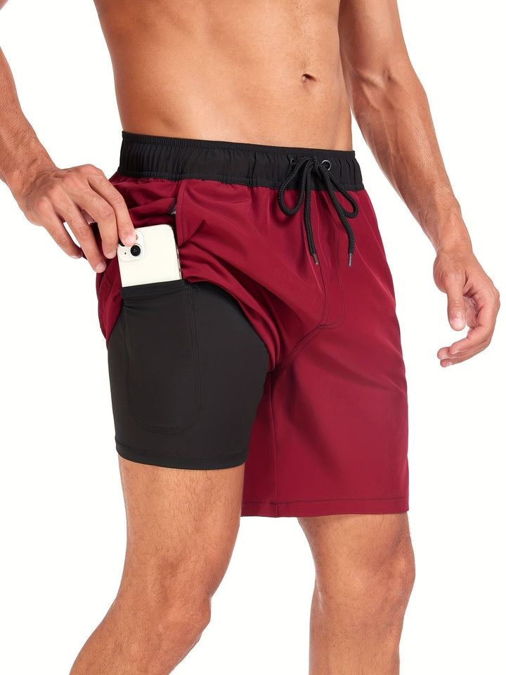 Men's quick-dry performance swim shorts for beach & pool activities.