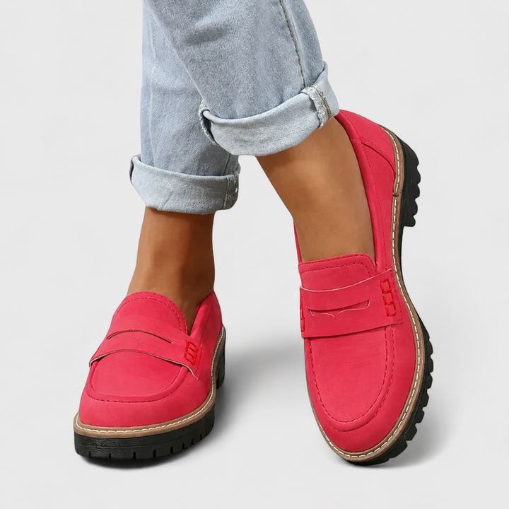 Easy slip-on women's comfort loafers with orthopedic support, great for walking & casual everyday use.