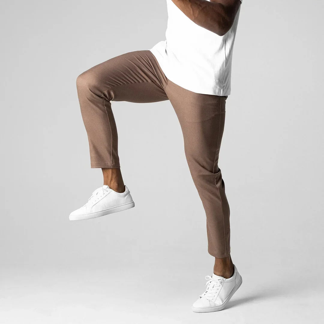 Olive active chino pants, combining durability with modern men's everyday style.