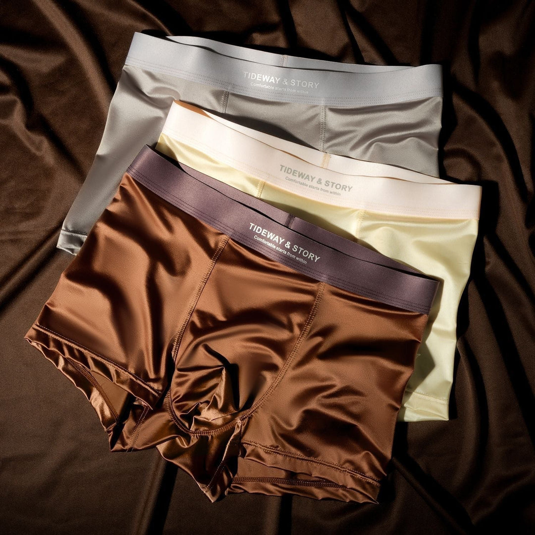 Men's light luxury boxer shorts, smooth & comfortable. Elegant daily wear underwear for ultimate relaxation.