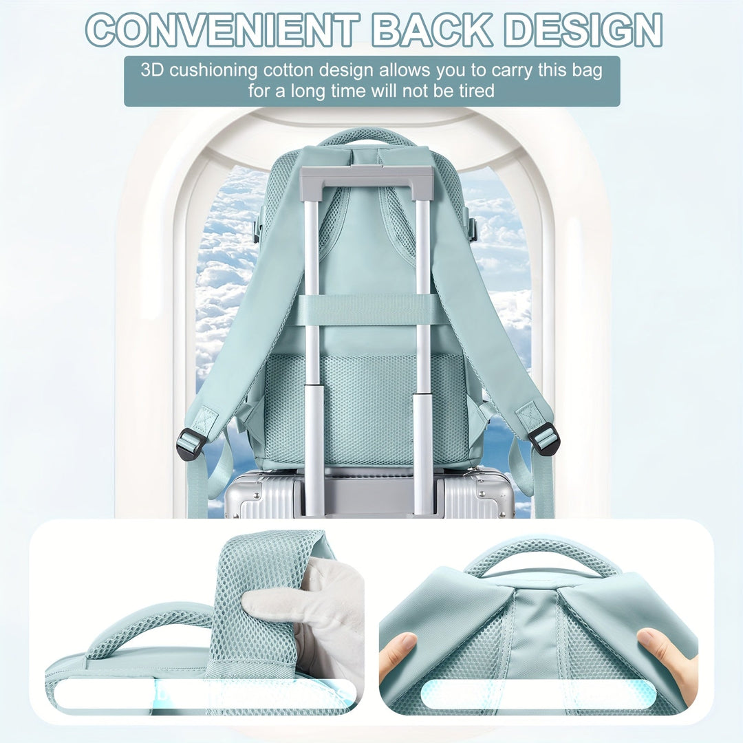 Durable unisex work and travel backpack, featuring dedicated laptop sleeve, shoe pocket, and waterproof design.