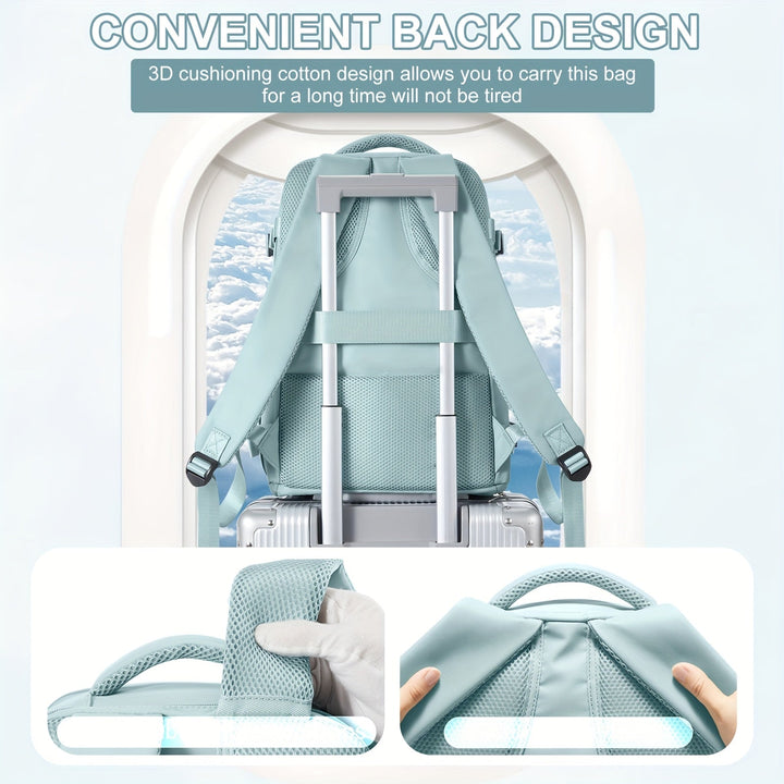 Durable unisex work and travel backpack, featuring dedicated laptop sleeve, shoe pocket, and waterproof design.