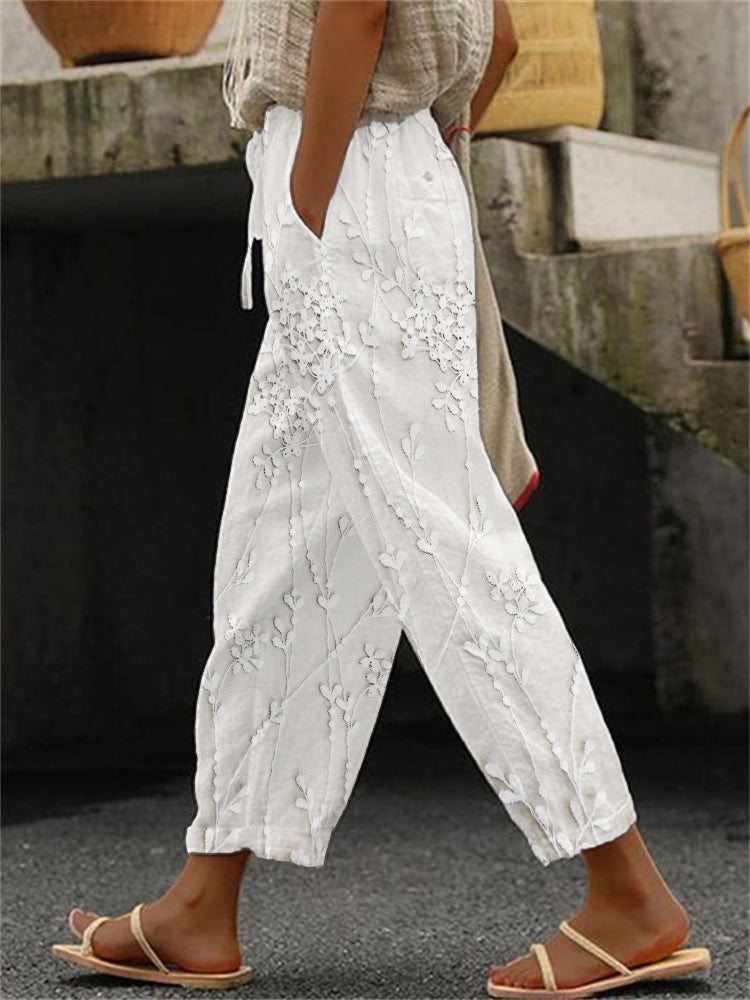 Women's Printed Trousers with Relaxed Fit
