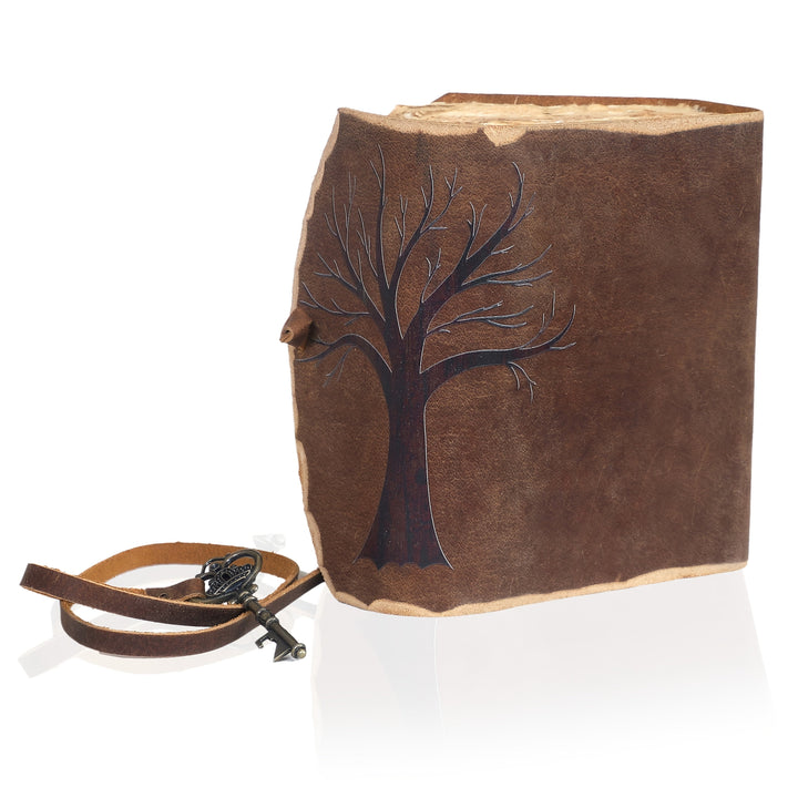 Secure antique style journal, faux leather cover & charming key lock for private entries.