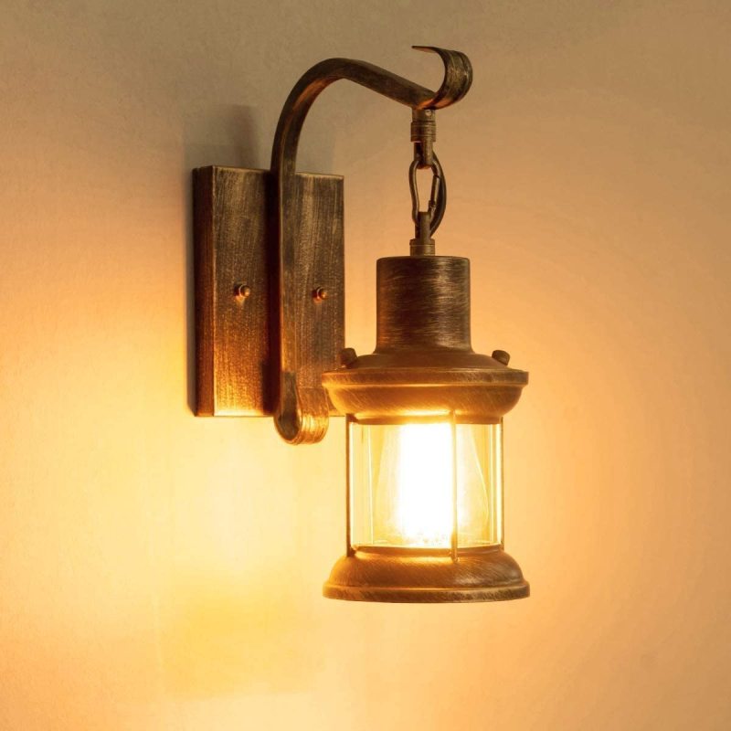 Retro bronze wall lamp, a stylish indoor lighting fixture for bedrooms & living spaces.