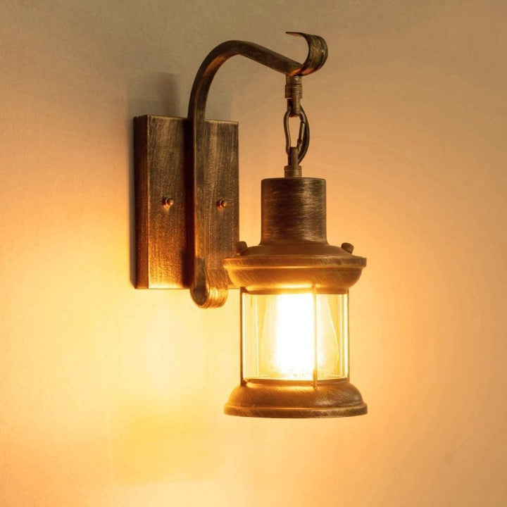 Retro bronze wall lamp, a stylish indoor lighting fixture for bedrooms & living spaces.