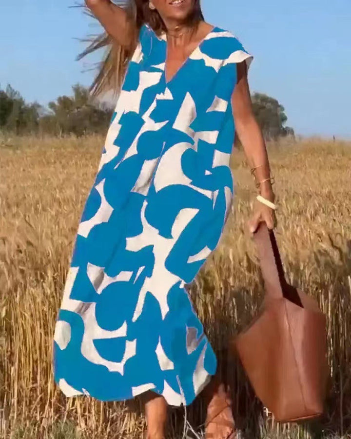 Women's Modern Print Maxi Dress