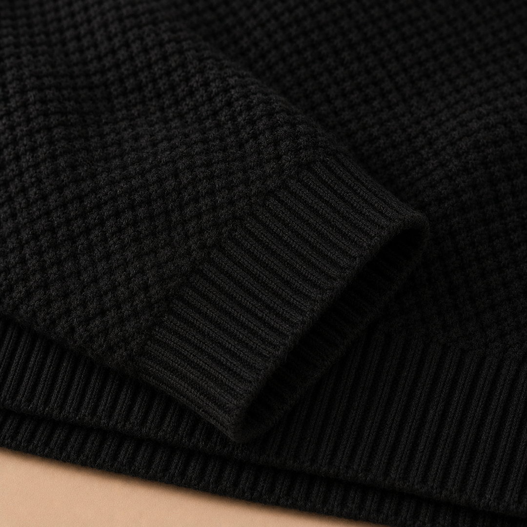 Stylish women's black turtleneck sweater, ideal for chic fall outfits & versatile elegance.