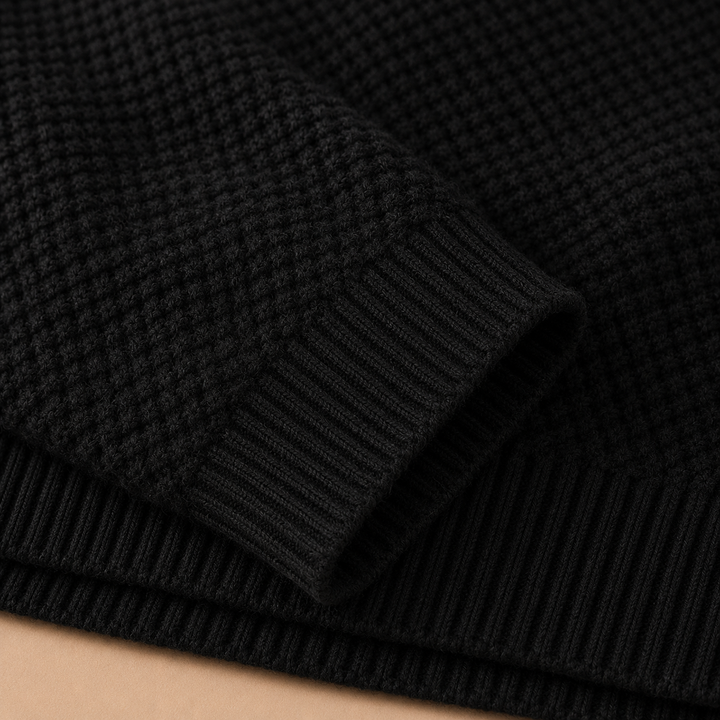 Stylish women's black turtleneck sweater, ideal for chic fall outfits & versatile elegance.