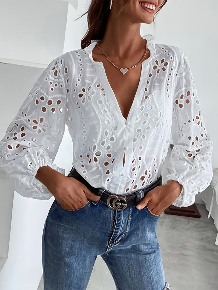 Women's Embroidered Long-Sleeve Blouse