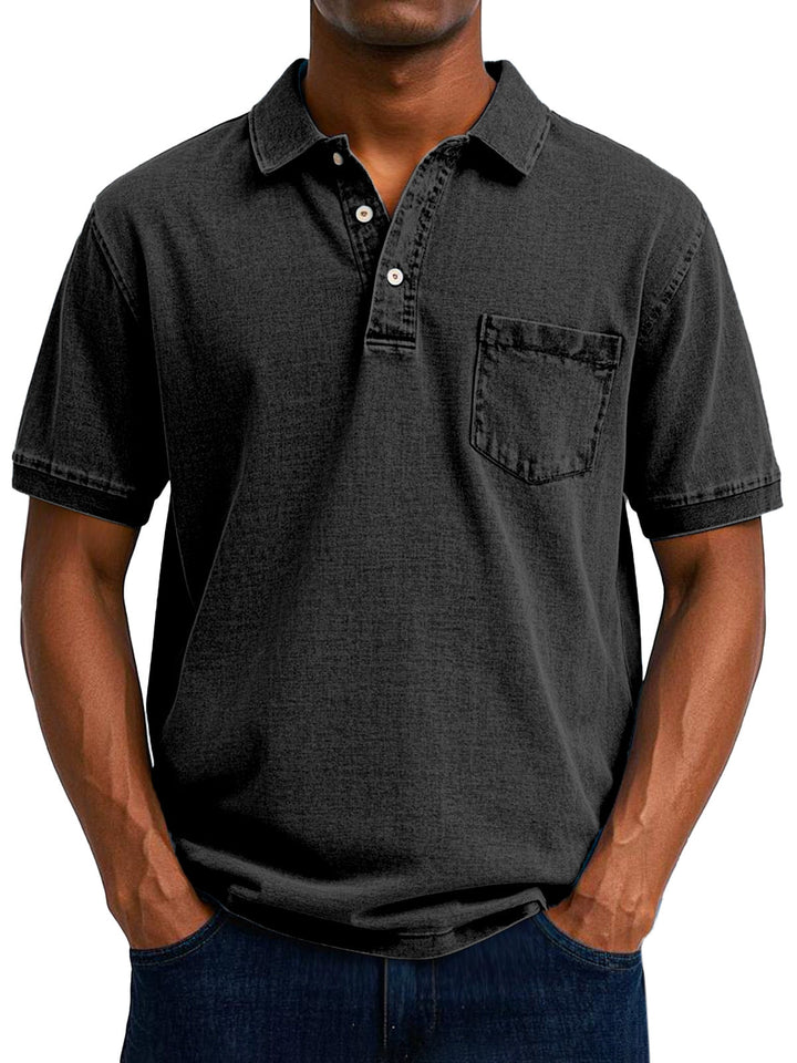 Versatile men's vintage polo shirt, classic and comfortable. Great for casual everyday apparel.