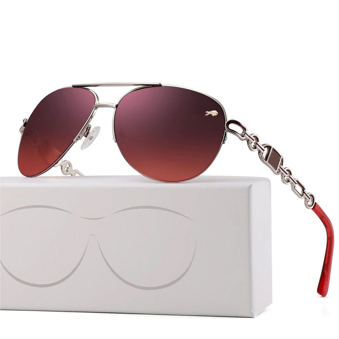 Polarized UV400 sunglasses for women, enhancing clarity & safety while driving.