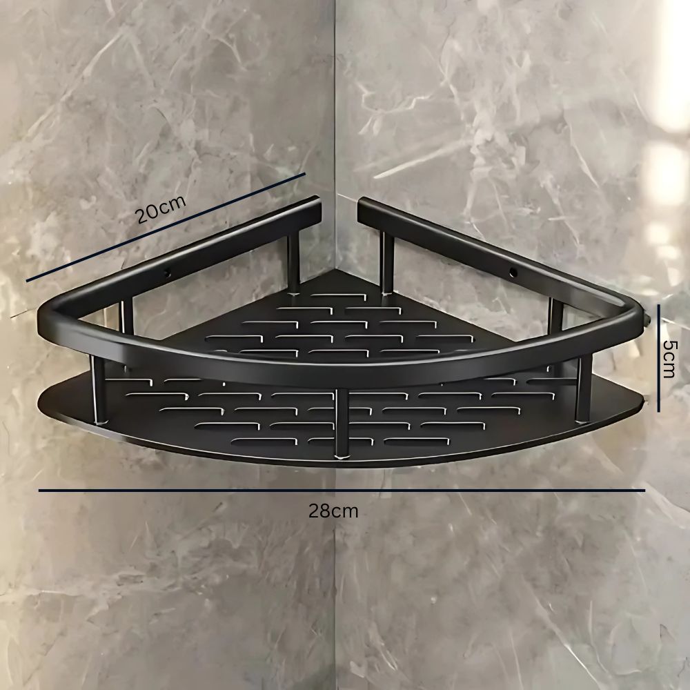 Durable stainless steel shower shelf organizer, ideal for corner shower storage