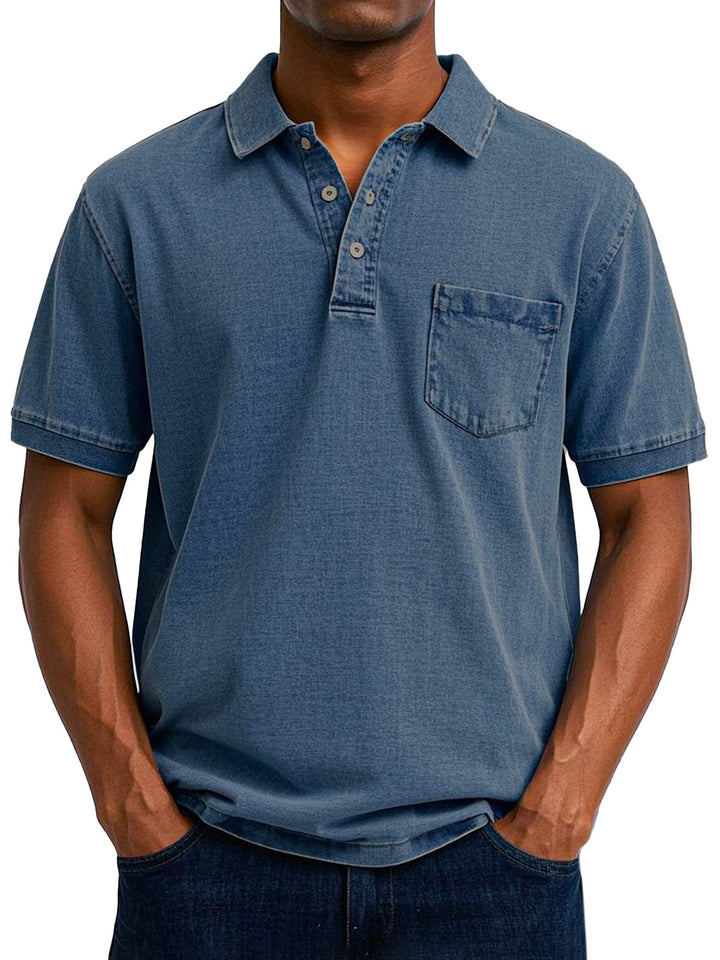 Retro men's polo shirt, offering classic vintage style and comfortable short-sleeve casual wear.
