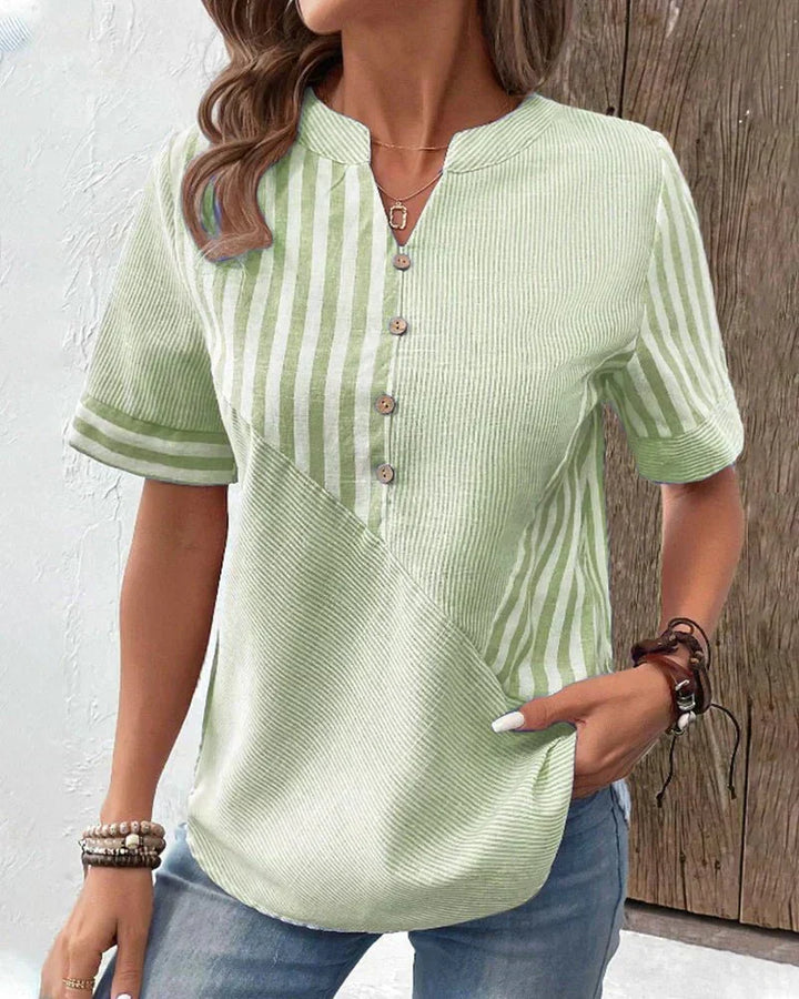 Effortless style with this women's long sleeve striped blouse, a comfortable and elegant everyday top.