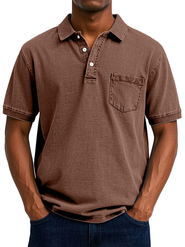 Stylish men's vintage polo, a classic short-sleeve shirt for comfortable casual fashion.