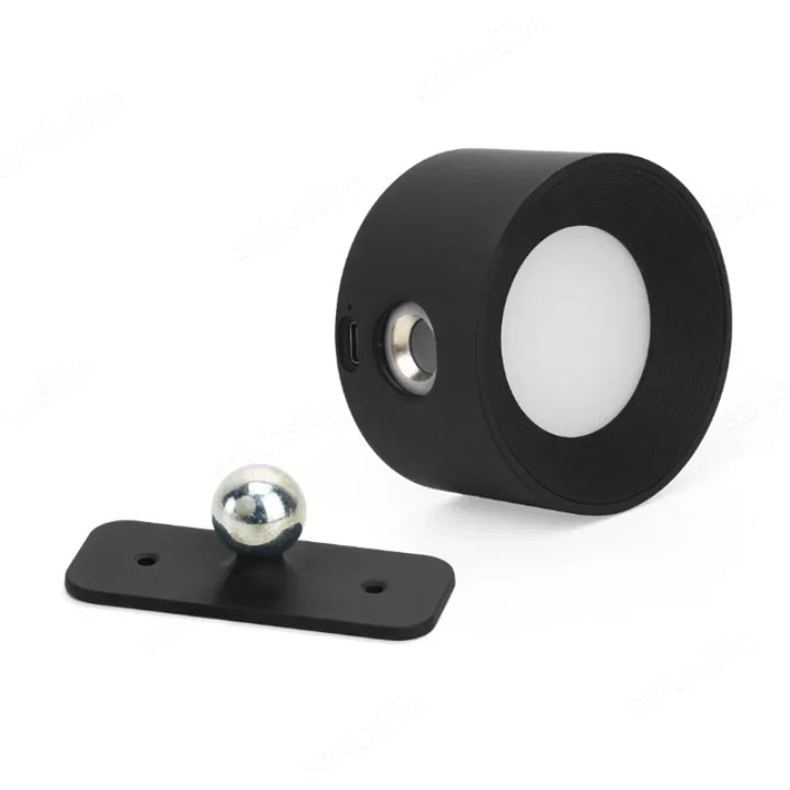 Modern dimmable LED wall lamp, cordless, rotatable, magnetic, for convenient home lighting.