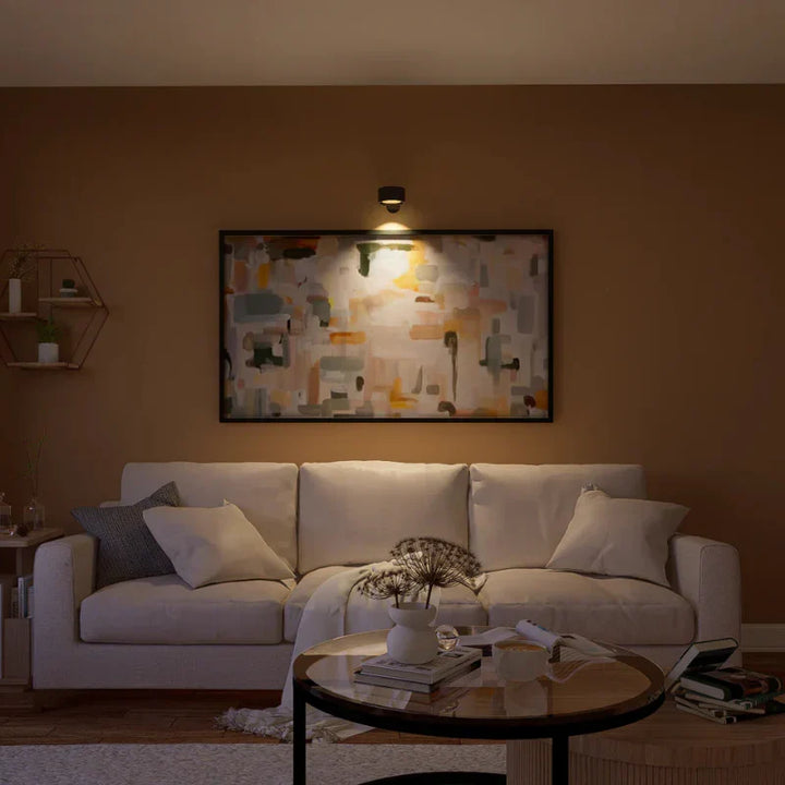 Cordless LED wall light with 360-degree rotation, dimmable, Nvroome Lights for any room.