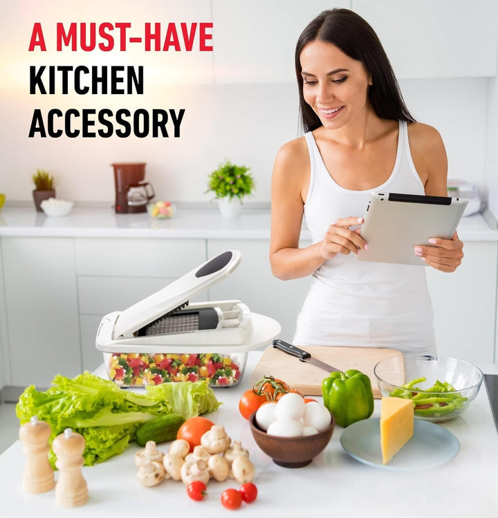 Essential kitchen tool for quick meal prep; easily slice, dice, and chop vegetables, saving time and effort.