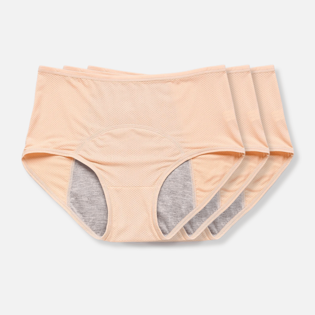 Comfortable women's leak-proof underwear, ideal for period protection & light incontinence. Stay dry all day.