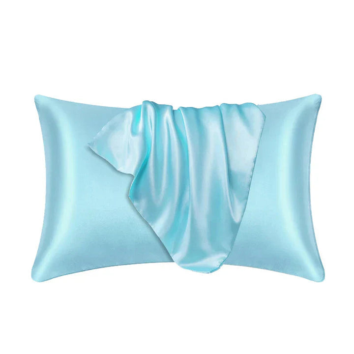Women's pure mulberry silk pillowcase, a secret for radiant skin & shiny hair. Luxury comfort.