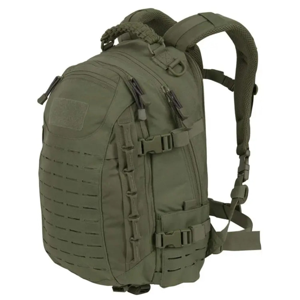 Rugged black 30L tactical backpack, built with durable materials for extreme outdoor conditions and military-grade use.