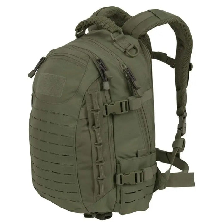 Rugged black 30L tactical backpack, built with durable materials for extreme outdoor conditions and military-grade use.