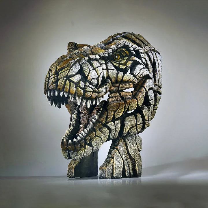 Close-up of the textured lifelike animal resin sculpture, a unique home decor figurine.