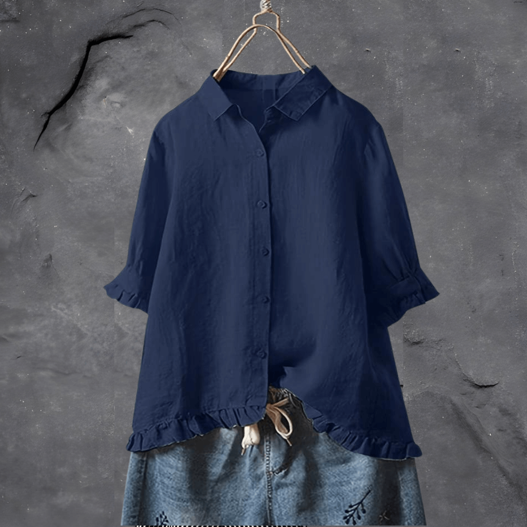 Women's stylish everyday blouse in a relaxed fit, perfect for casual chic or versatile fashion apparel.