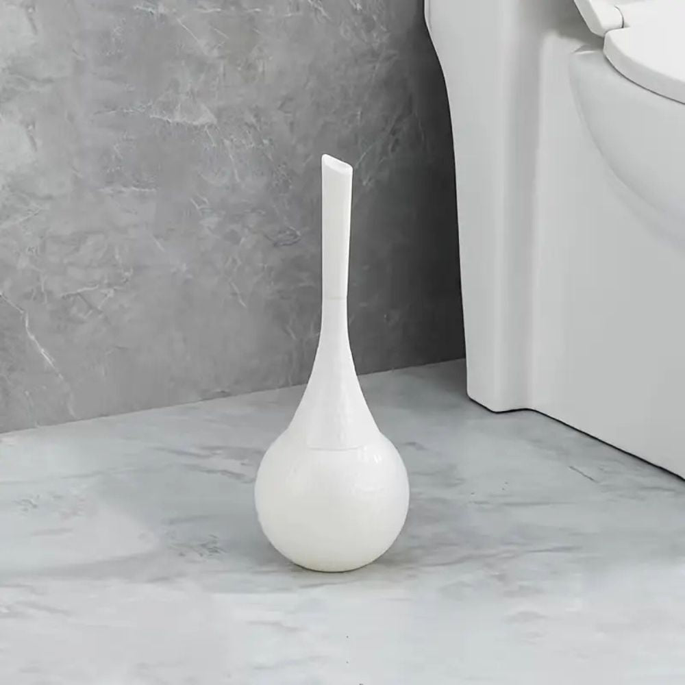 Sleek luxury toilet brush with holder for an elegant bathroom. A premium cleaning tool & stylish toilet accessory.