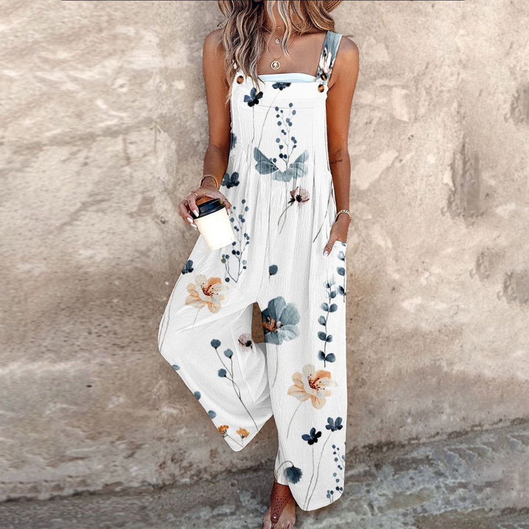 Women's Floral Print Wide-Leg Jumpsuit