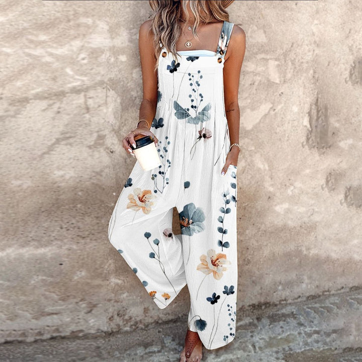 Women's Floral Print Wide-Leg Jumpsuit