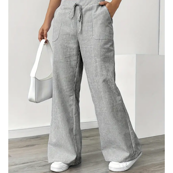 Women's Striped Wide-Leg Pants