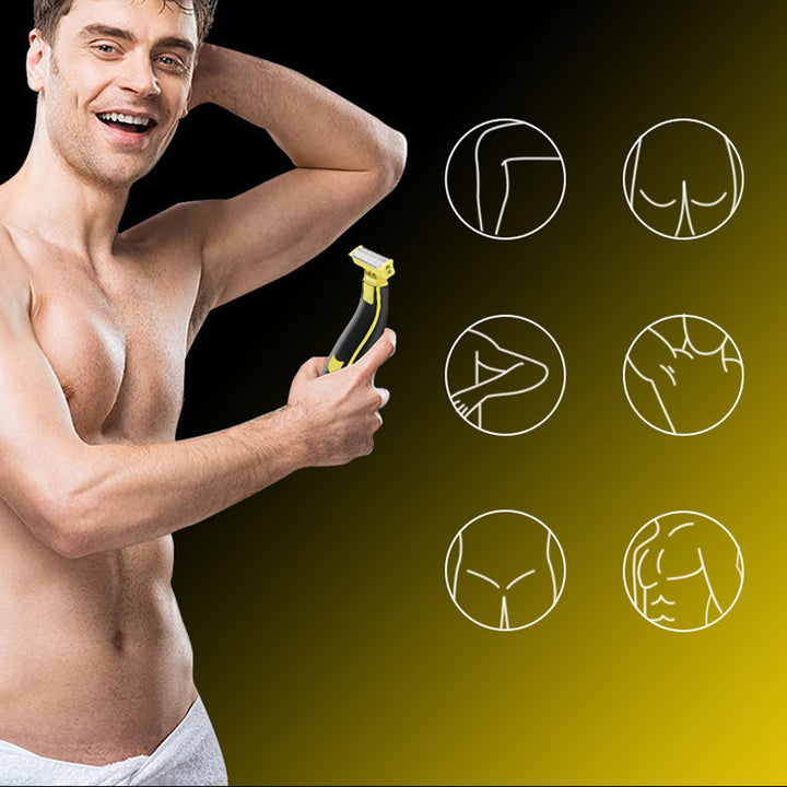 Cordless Men's Electric Body Trimmer for convenient full body grooming. Waterproof wet & dry design.