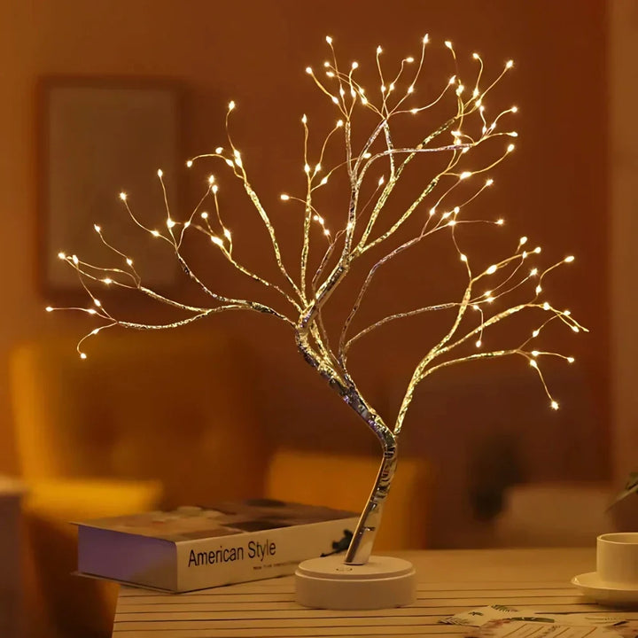 Warm White LED Bonsai Tree Lamp, a beautiful fairy light tree for enchanting home decor.