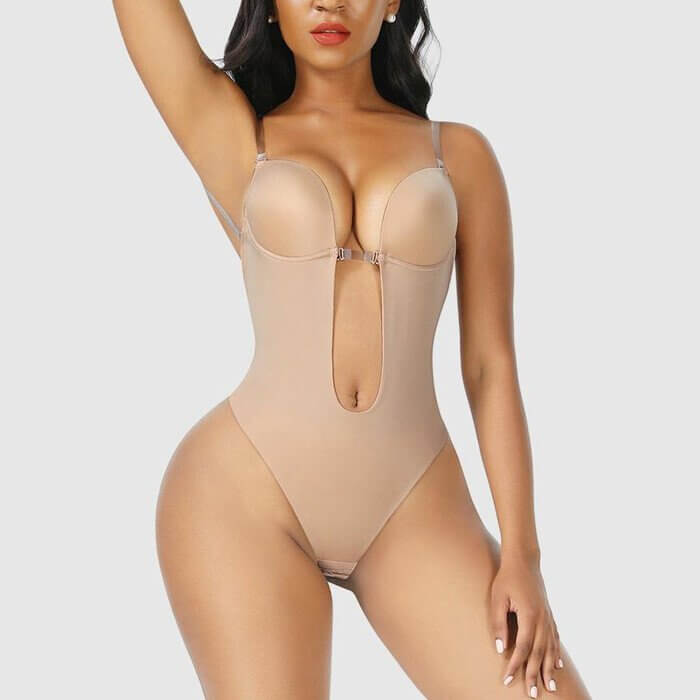 Elegant backless shaping bodysuit for women, ideal intimate wear for special occasion dresses & a seamless look.