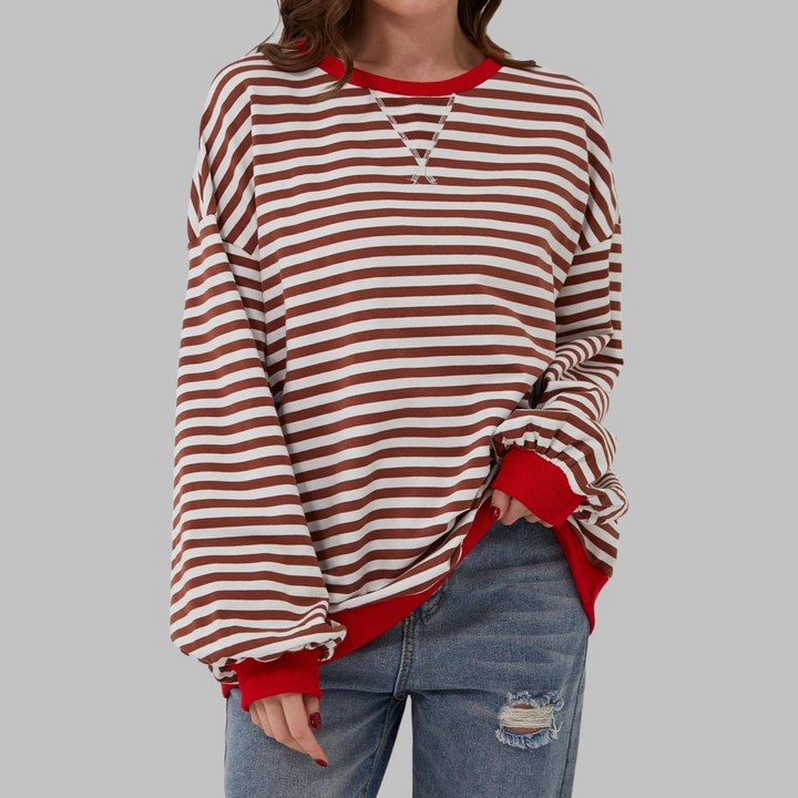Women's Striped Oversized Sweatshirt